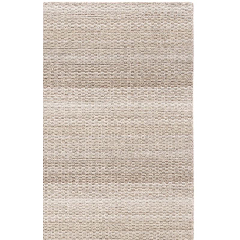 Tapis beige en laine tissé à plat à la main Morano, Rectangle 4 pi x 6 pi