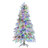 Pre-Lit Spruce Snow Flocked Christmas Tree, Artificial Hinged Xmas Tree With 300 Multi-Color LED Lights, 8 Flashing Modes &790 Snow Branch Tips, Holiday Office Home Décor