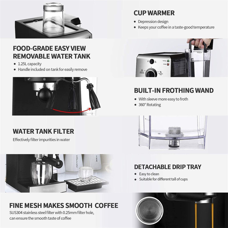 Machine à espresso semi-automatique Nbarthome