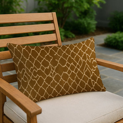 Coussin décoratif intérieur et extérieur beige Trellis