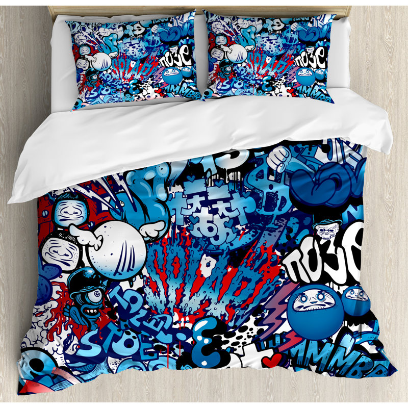 Modern & Contemporary Duvet Cover, King Duvet Cover + 2 King Shams