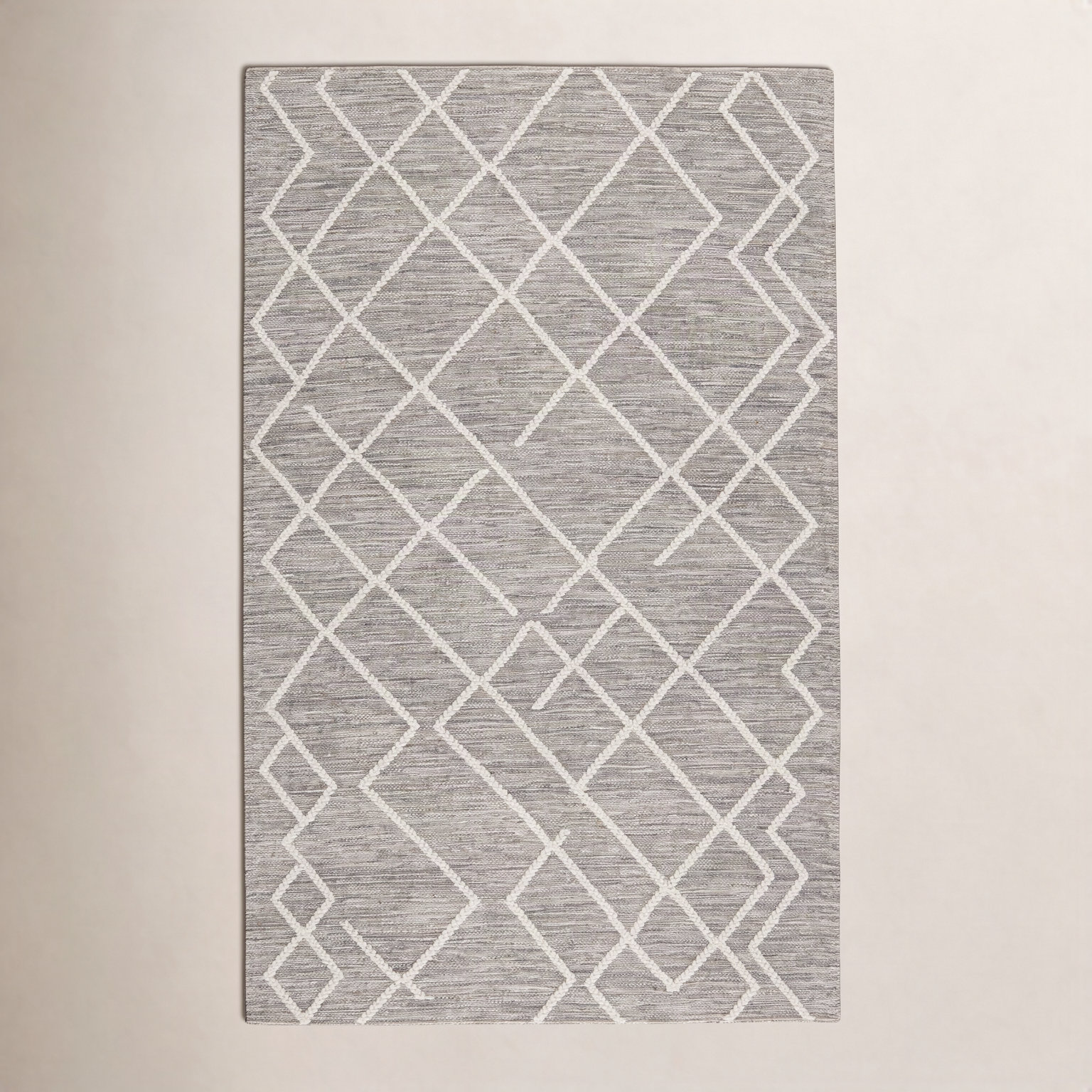 Zephyrine Gray Hand-Woven Geometric Jute Rug, Rectangle 9' x 12'