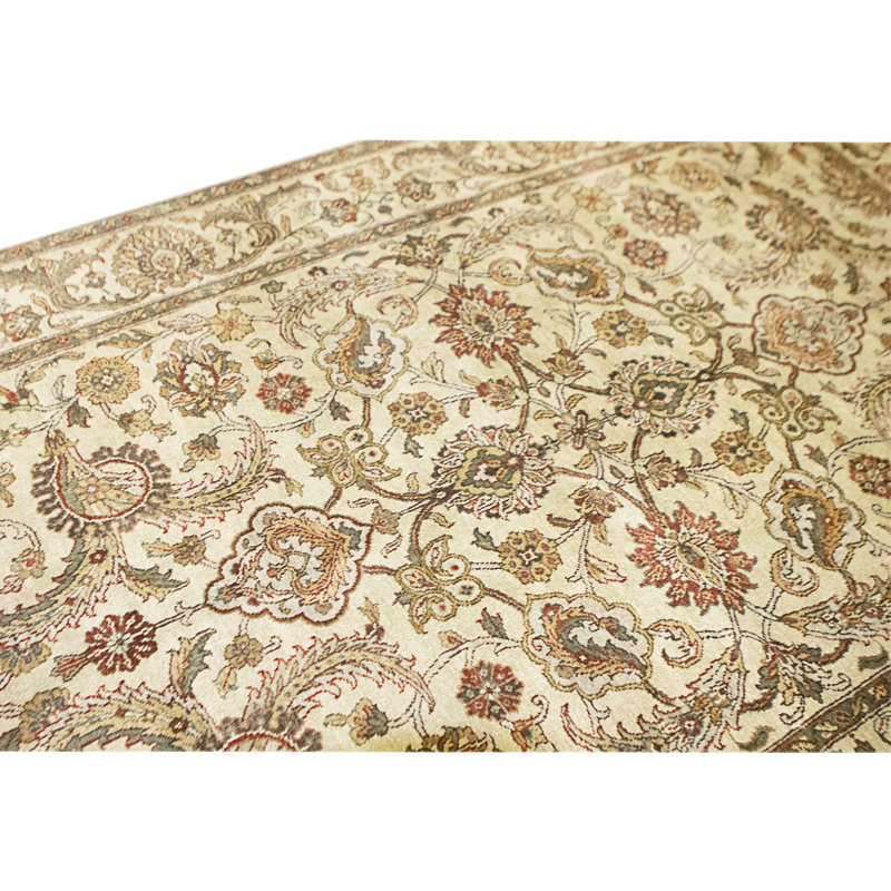 Tapis crème noué à la main de haute qualité