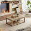 Table basse moderne à bord ondulé avec rangement à 2 niveaux-968081039