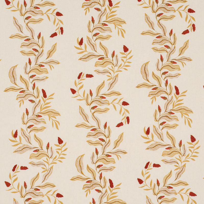 Tissu Schumacher X Laura Gonzalez Vagary Vines, Jaune