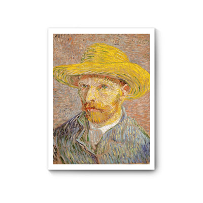 Van Gogh Style Portrait Wall Art, Framed Self-Portrait Painting Of The Famous Artist