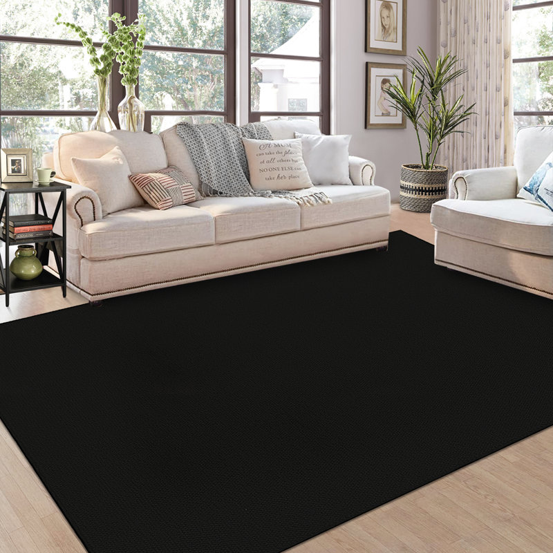 Area Rug for Living Room Solid Textured Vintage Rug Non Slip Throw Rugs Bedroom Rug, Rectangle 10' x 13'