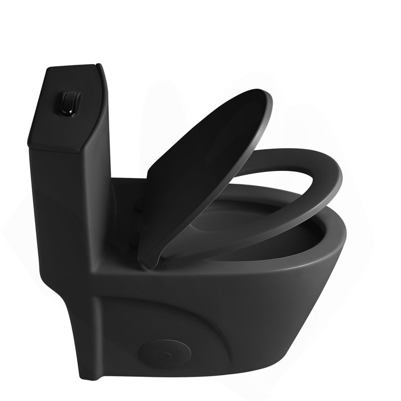 1.1/1.6 GPF Tornado Flush One-Piece Toilet for bathrooms,Siphonic S-trap 12",Elongated Bowl with Soft Close Seat,Powerful Dual Flush MAP 1000g,Comfort Chair Seat ADA Height 17"