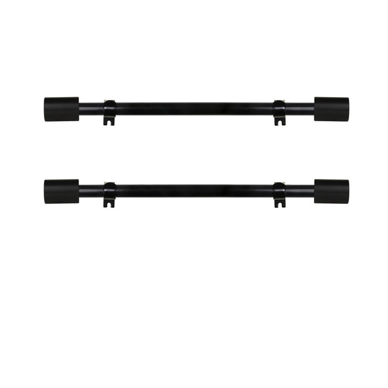 Tringle à rideaux simple réglable 12 "à 20" Damajah, Noir