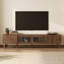 Meuble télé 1 pièce 77 po x 16 po 18 po en verre brun clair pour salon, chambre à coucher