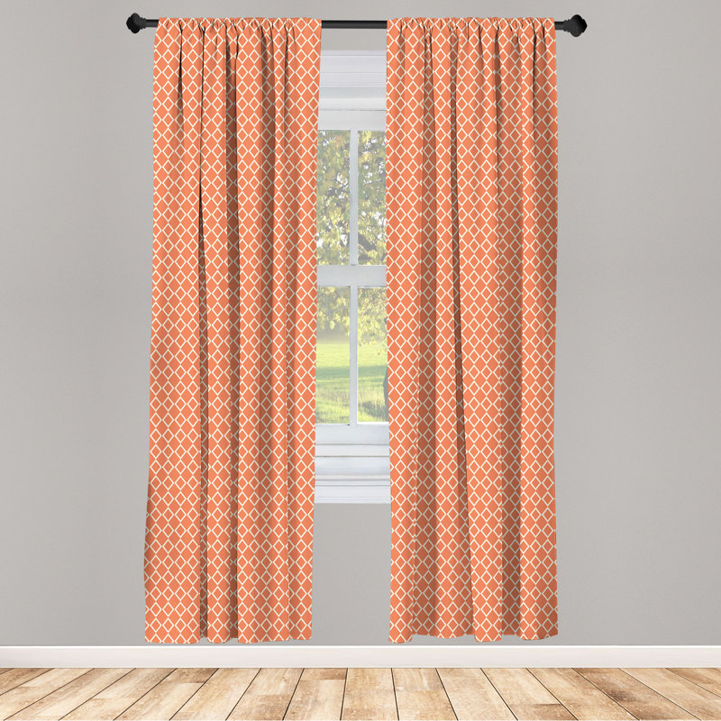 Geometric Semi-Sheer Rod Pocket Curtain Panels, 28" x 84"
