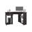 Jasper Corner Desk, Space-Saving L-Shaped Design With Two Side Shelves, Black And Dark Walnut