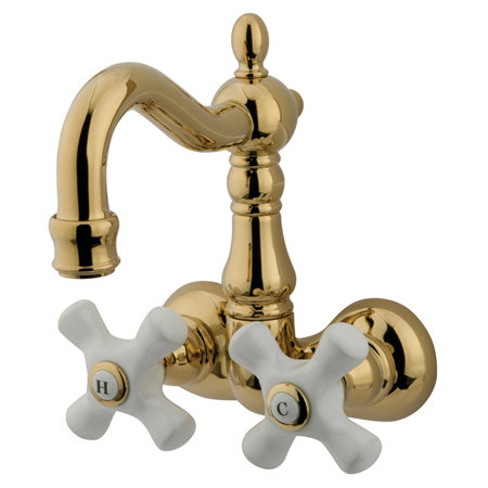 Kingston Brass Vintage Two-Handle 2-Hole Tub Wall Mount Clawfoot Tub Faucet Kingston Brass 