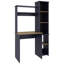 Bureau d'écriture Versalles, bureau de studio ou de bureau moderne, deux tablettes supérieures et cinq tablettes ouvertes latérales pour l'organisation de livres