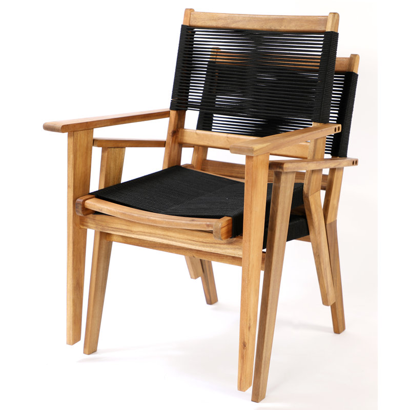 Neil Stacking Patio Dining Armchair with Cushion
