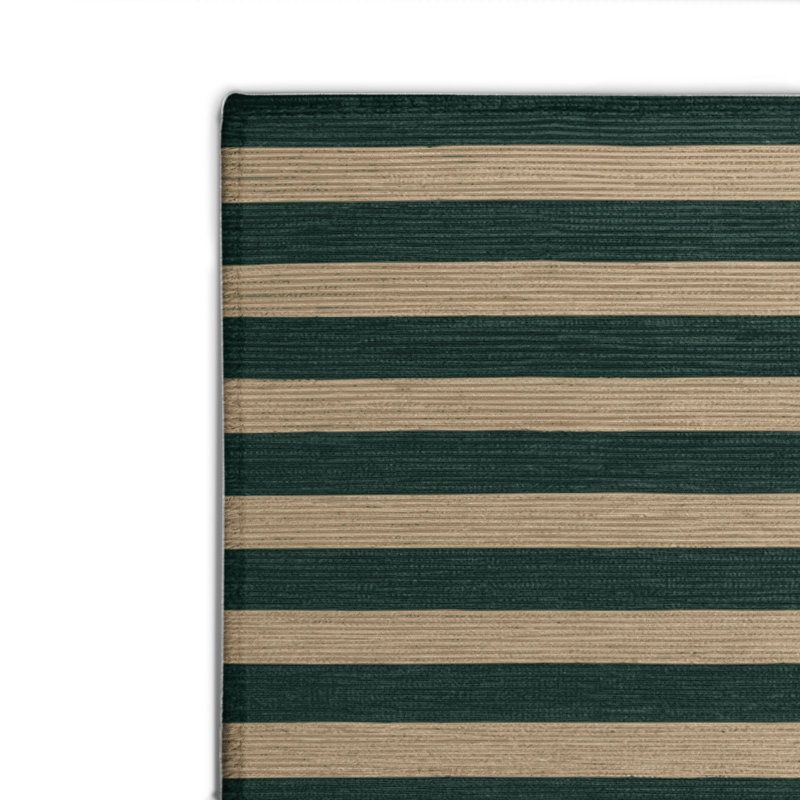 Tapis intérieur / extérieur vert HorizontalStripes, Rectangulaire 2 pi x 3 pi