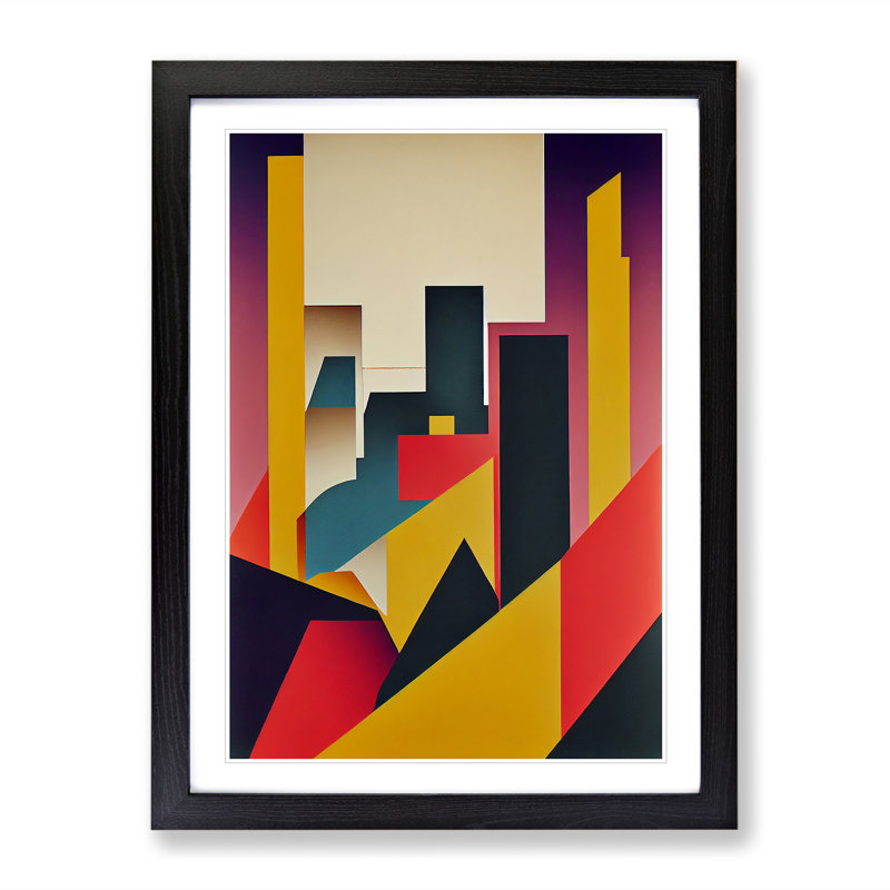 The Abstract Architecture No.5 Skyscraper - Wall Art, 36cm H x 27cm W, Black Framed Paper, White