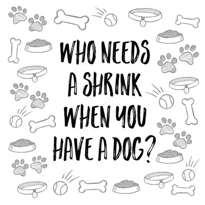 «Dog Shrink Sketches» - Impression sur toile tendue