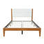 Structure de lit plateforme Mid-Century moderne avec tête de lit tapissier, support de lattes en bois massif, aucun sommier requis, assemblage facile, brun-1131686825-1131686826