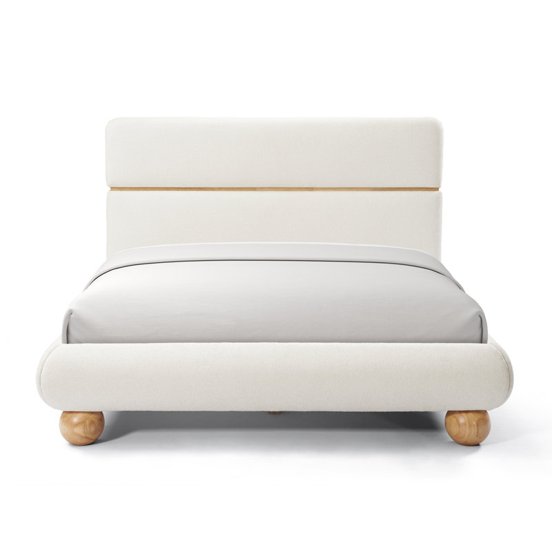 Windsor Upholstery Solid Wood Leg Queen Bed