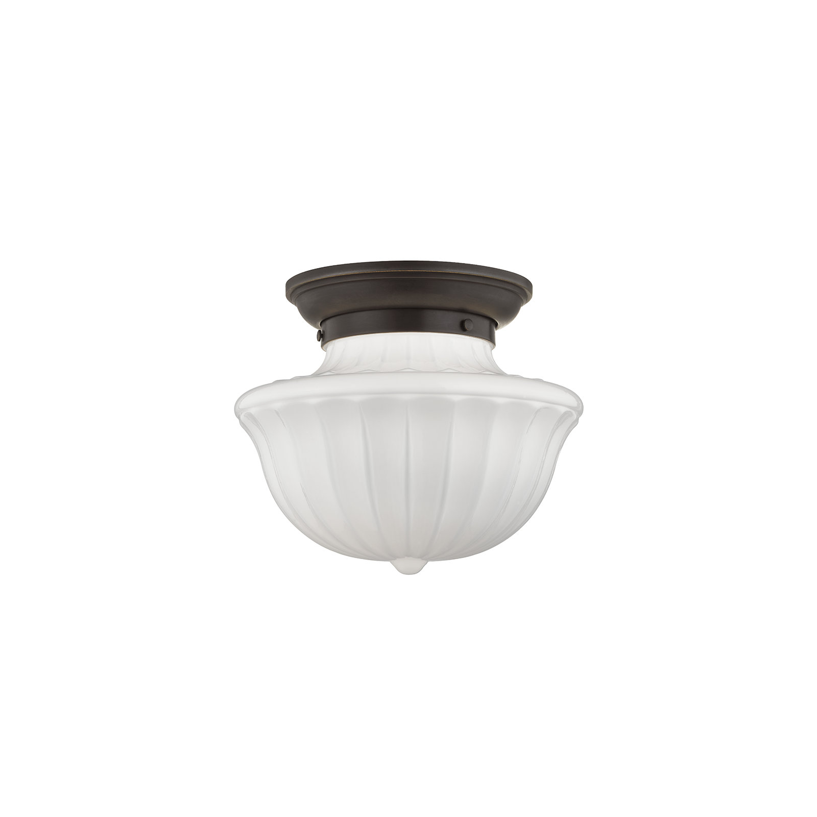 Maisie Single Light Glass Semi Flush Mount, Old Bronze, 10" H x 12" W