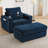 Upholstered Armchair With Storage Ottoman & USB Ports-1490827797