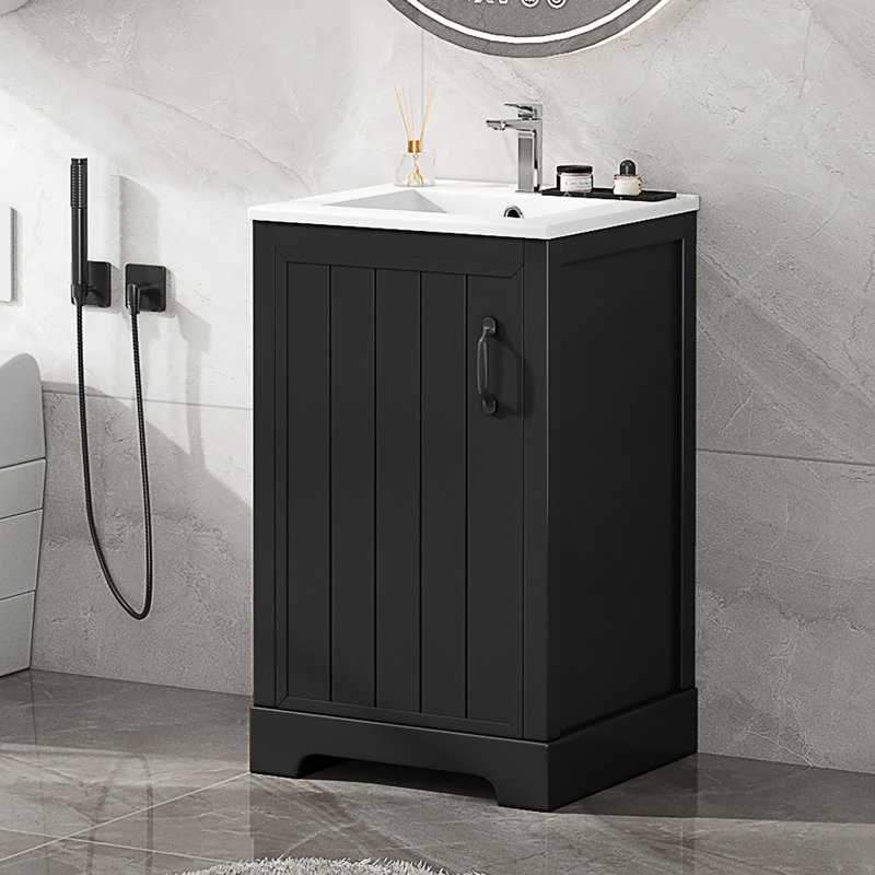 20" Bathroom Vanity with Sink, Black
