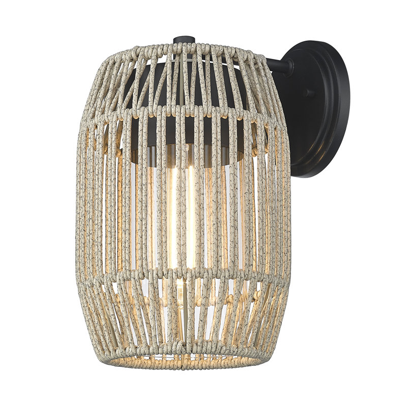 Lanterne murale d'extérieur noire Cirebon H 12,38 "