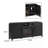 Chantelle 70” Modern Curved TV Stand with duraflame® Smart Electric Fireplace, Alexa Voice & App Control, Black-128929306