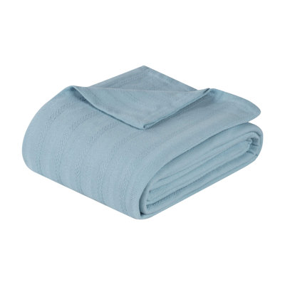 Couverture à rayures jacquard 100% coton Superior Clara