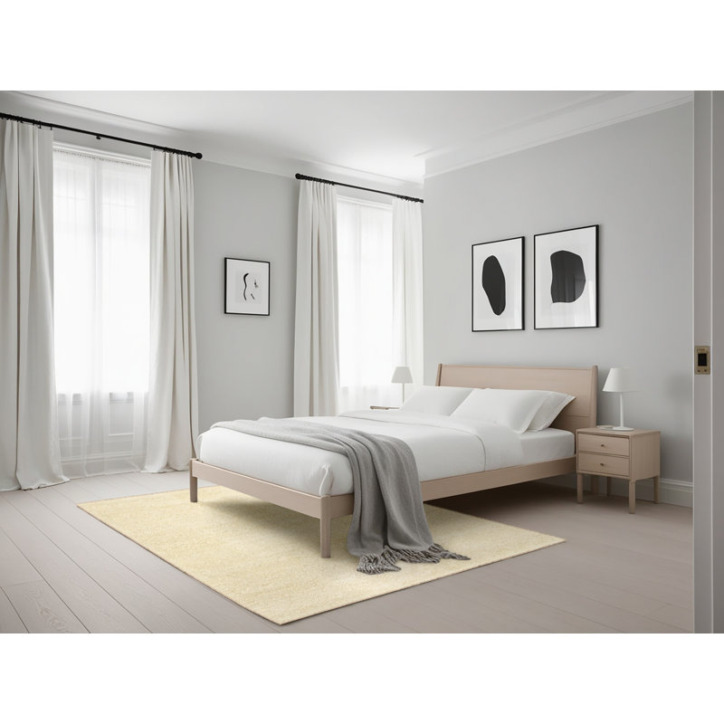 Tapis de zone crème/brun contemporain, Rectangle 5 pi x 7 pi
