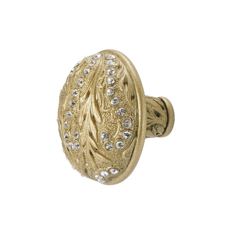 GLENDALE COURT KNOB; LT. COLORADO TOPAZ CRYSTAL SATIN GOLD FINISH, Soft Gold