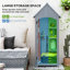 Aana Wooden Garden Storage Shed 3 Shelves 77.5 x 54.2 x 179.5cm Grey