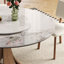 Ensemble de table de salle à manger 59 pouces en pierre frittée moderne, avec une table tournante ronde de 35 pouces, pouvant accueillir 6 à 8 personnes, et une base en bois unique de couleur noyer (table + 8 chaises)-1451736011
