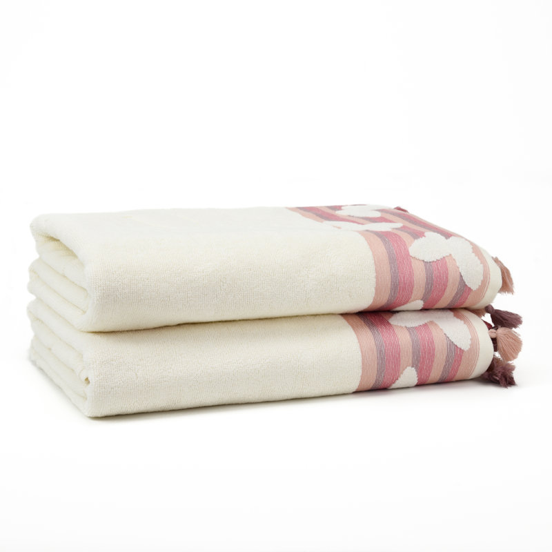Ensemble de serviettes en coton Butterfly, Pêche