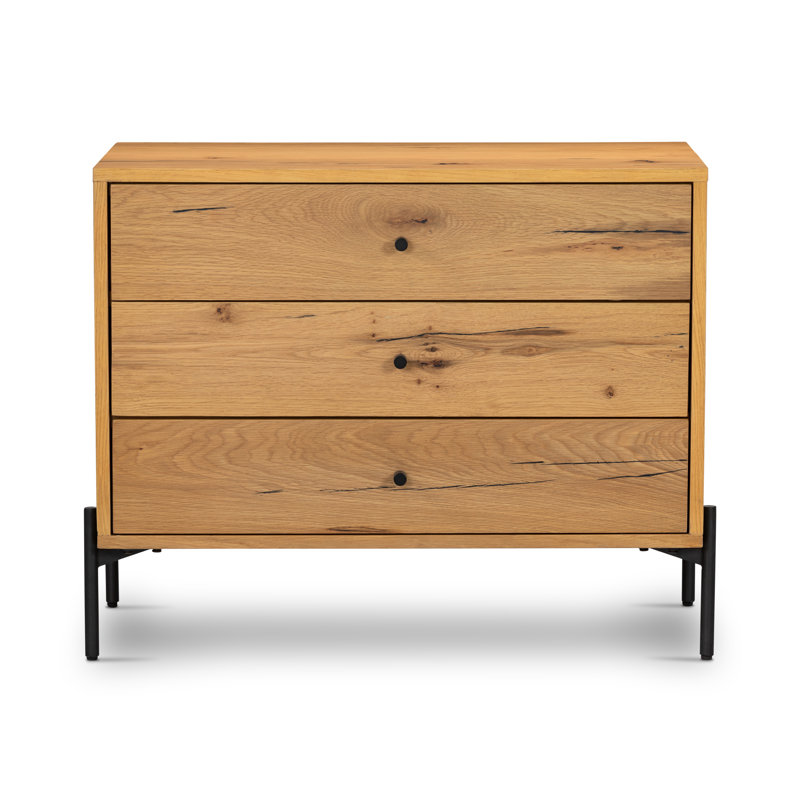 Eaton 3 - Drawer Nightstand, Light Oak Resin