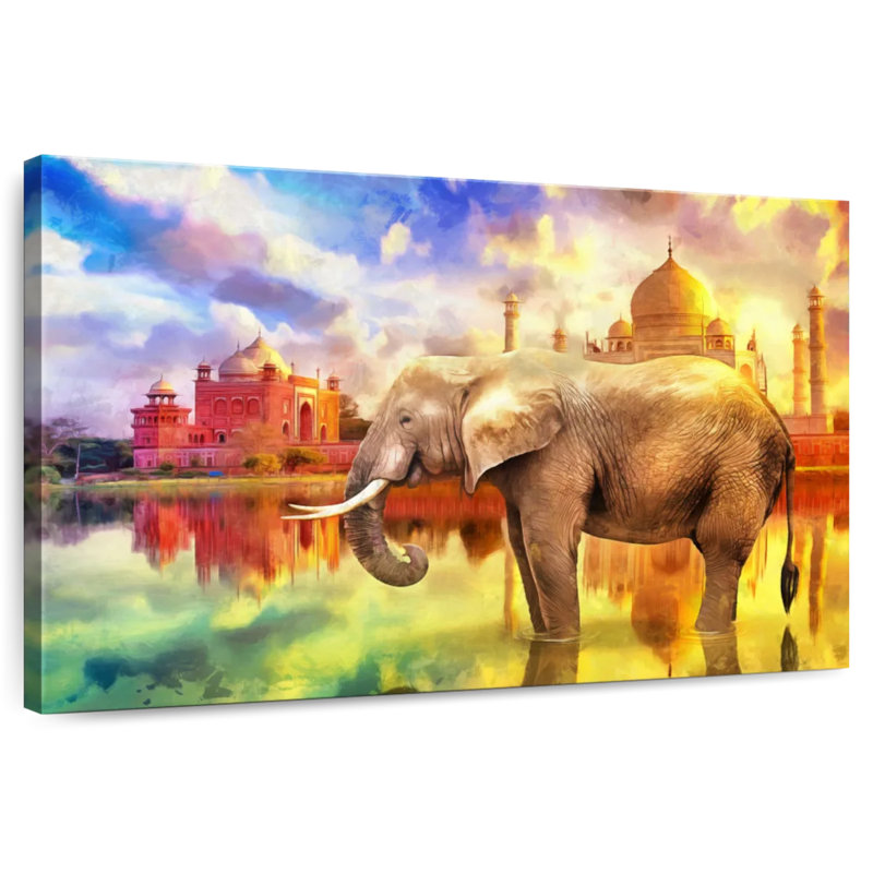 Éléphant Brampt Taj Mahal, H 32 po x l 48 po