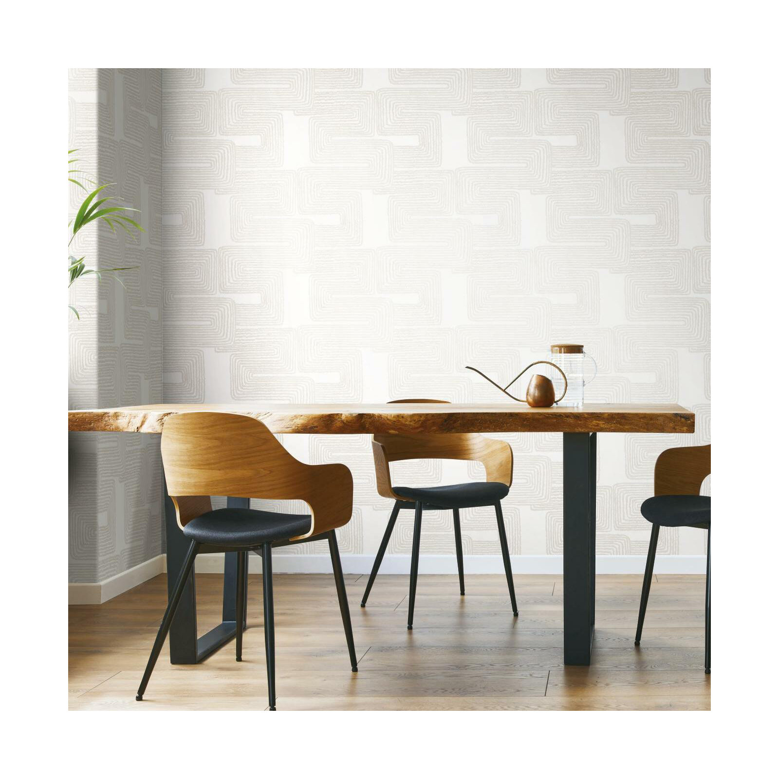 Peel & Stick Geometric Wallpaper, White