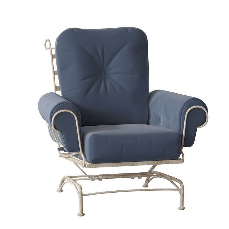 Terrace Outdoor Lounge Chair, Spectrum Denim Sunbrella® Plainweave, Pewter