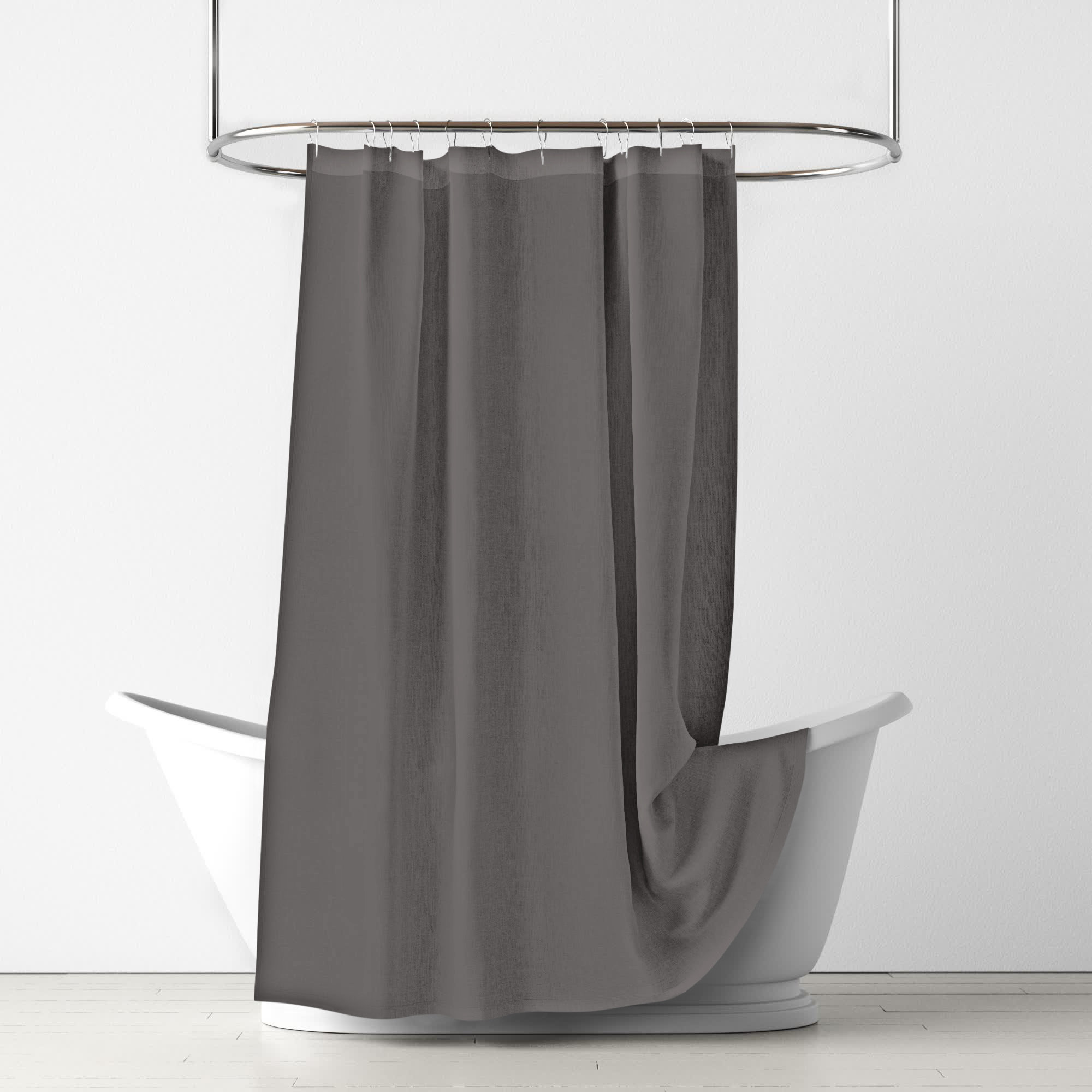 Kendo Linen Shower Curtain, Slate Gray