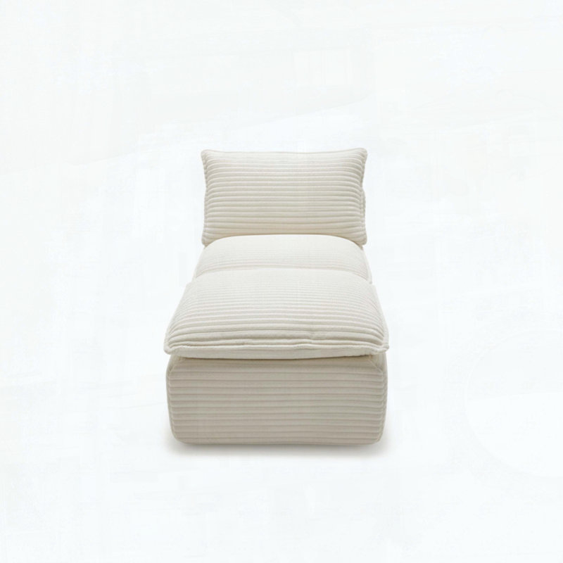 Canapé moderne en velours côtelé, Gris foncé-1Seat-1Ottman