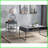 Concrete Grey &amp; Black Coffee Table with Lower Shelf, Sleek Modern Design for Living Room, Extra Storage Space