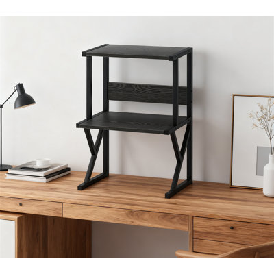 Support d'imprimante de bureau à 3 niveaux avec tablettes de rangement, organisateur de bureau polyvalent pour imprimante, scanneur, fax et fournitures
