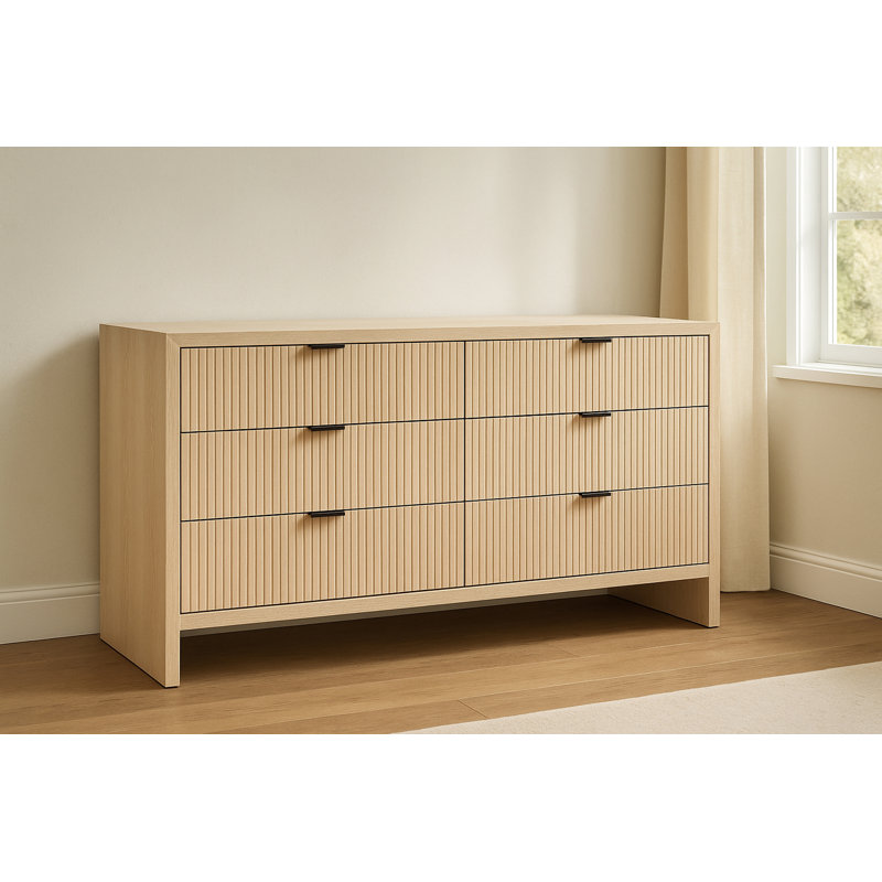 Rivah 60'' W 6 - Drawer Dresser, Natural