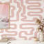 Pink Brushstroke Abstract Labyrinth Wallpaper