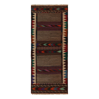 One-of-a-Kind 2'2" X 5'7" 1950s Runner Wool Area Rug