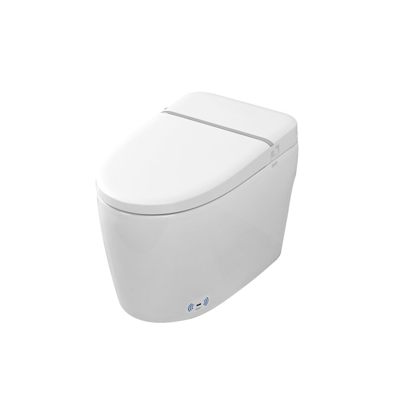 Ceramic Smart Toilet Bidet With Foot Sensor, Heated Seat, Night , Nozzle Self, Silent Slow Down, Soft Close Sensor Flip Self-Cleaning Nozzle, Off Flush,