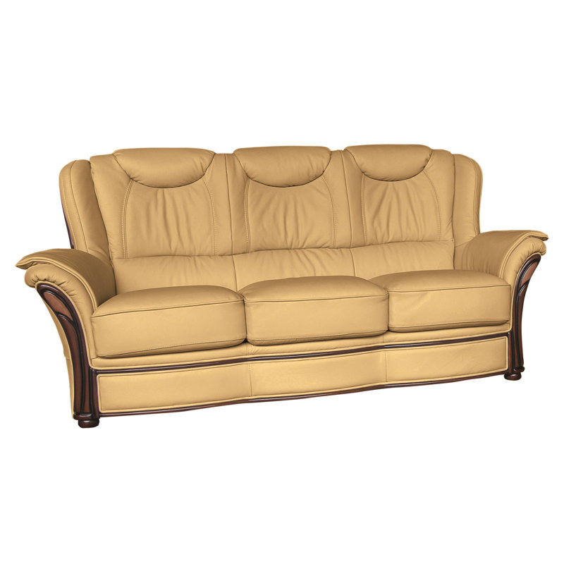 Higbee Faux Leather Sofa, Nut