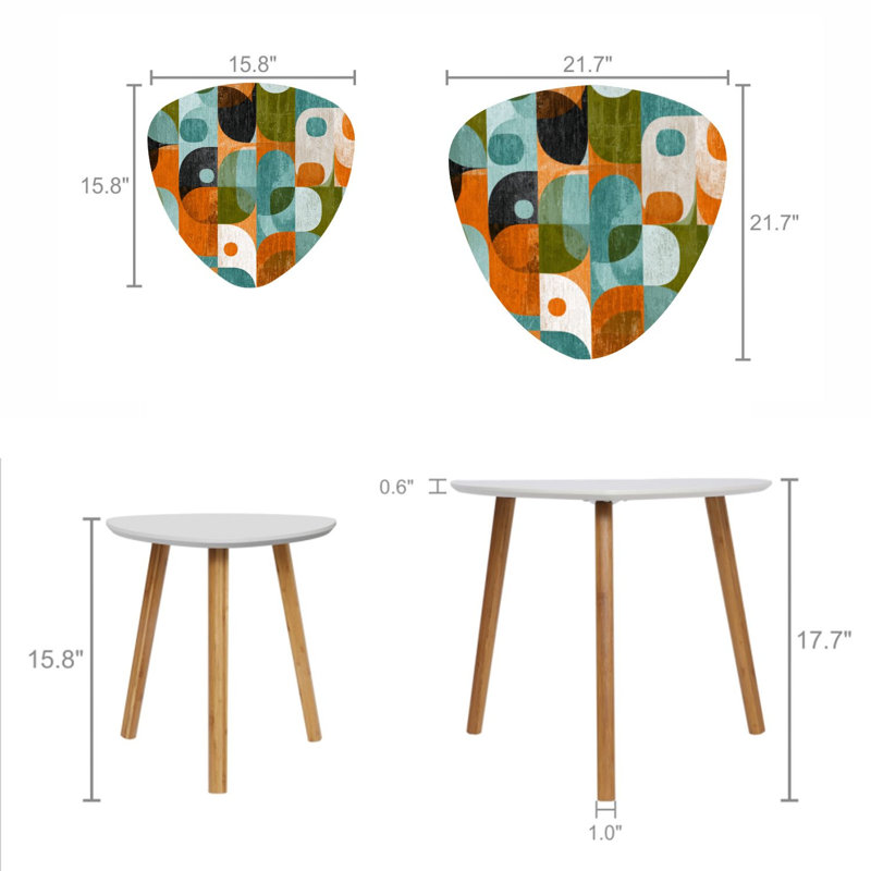 Ensemble de 2 tables basses gigognes Triangle