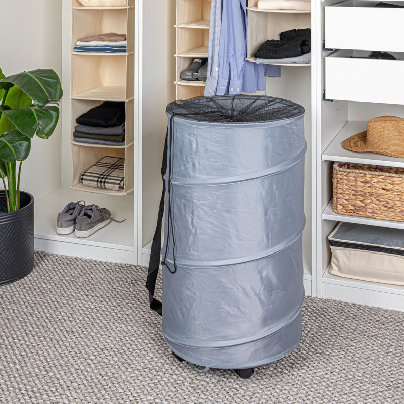 Fabric Laundry Hamper with Handles, Gray